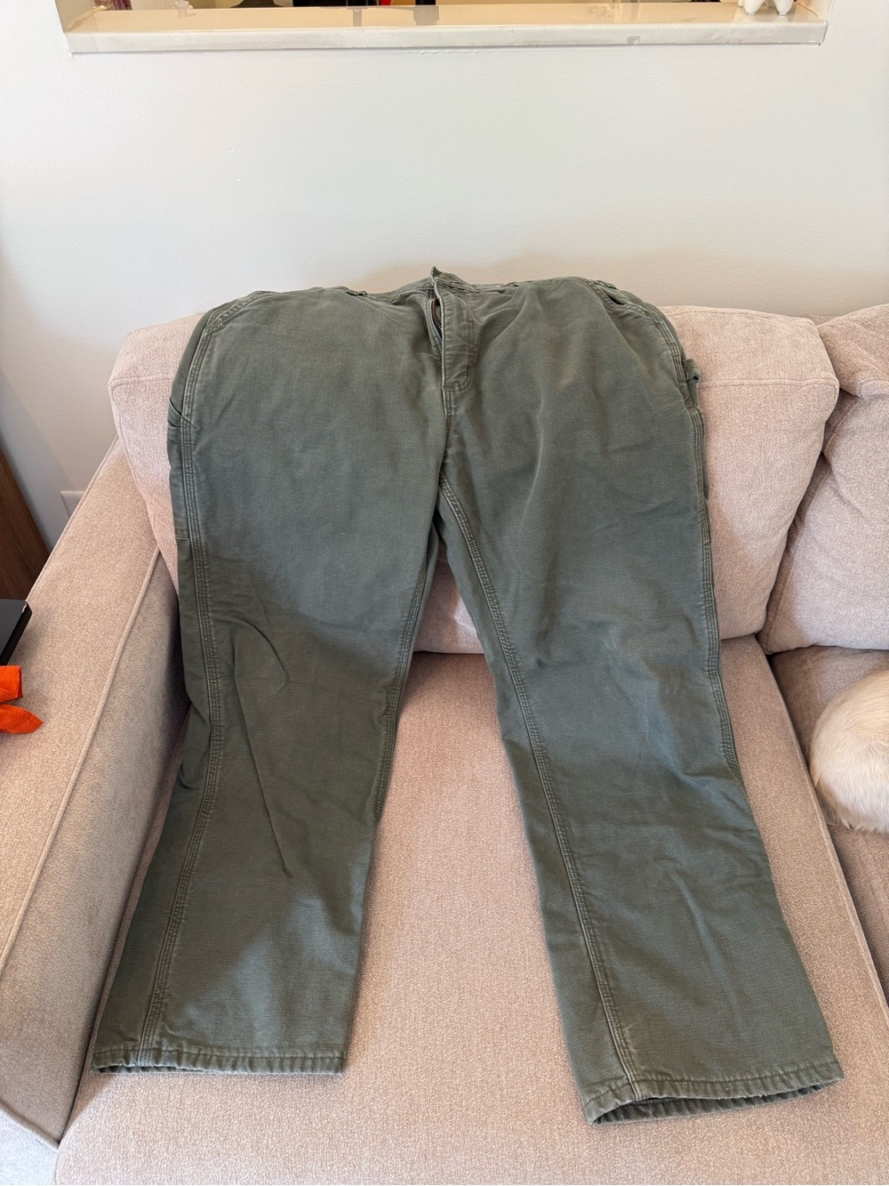 VINTAGE Carhartt Lined Men's Olive Green Casual Pants